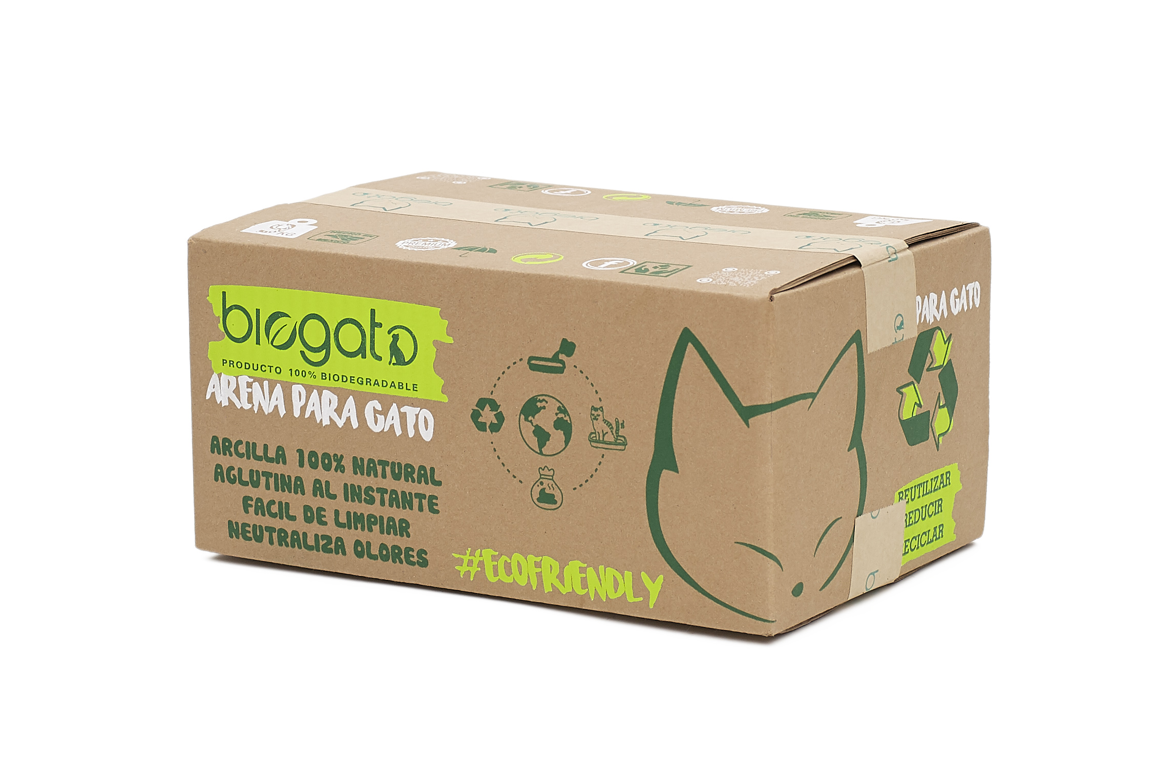 Arena para gato Ecofriendly Caja 9kg Aglutinante - BioGato Arena para Gatos